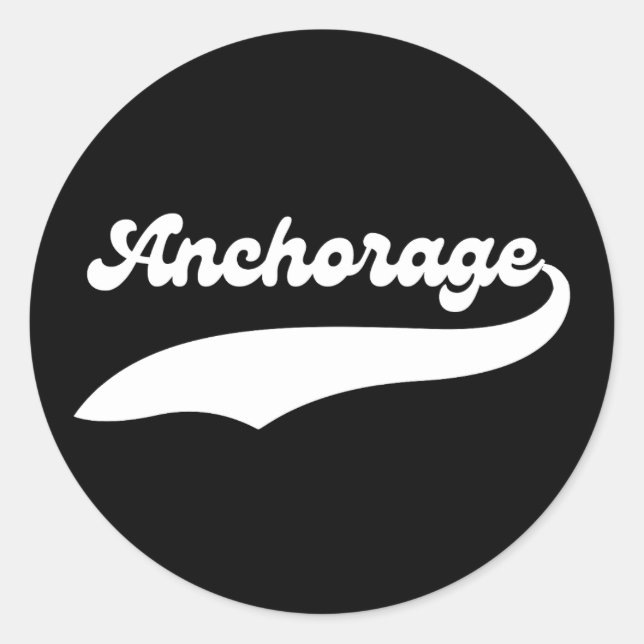 Sticker Rond College Style University Anchorage City Alaska AK (Devant)