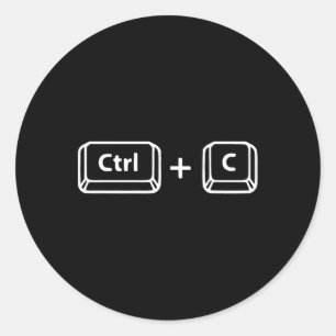 Sticker Rond Coller Ctrl C Ctrl V Papa Son Heureux Père39s Jour