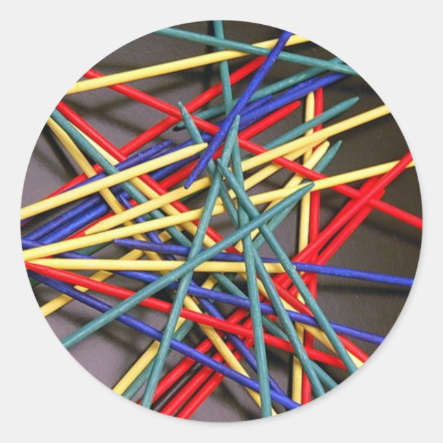 Sticker Rond Coller des bâtons (Devant)