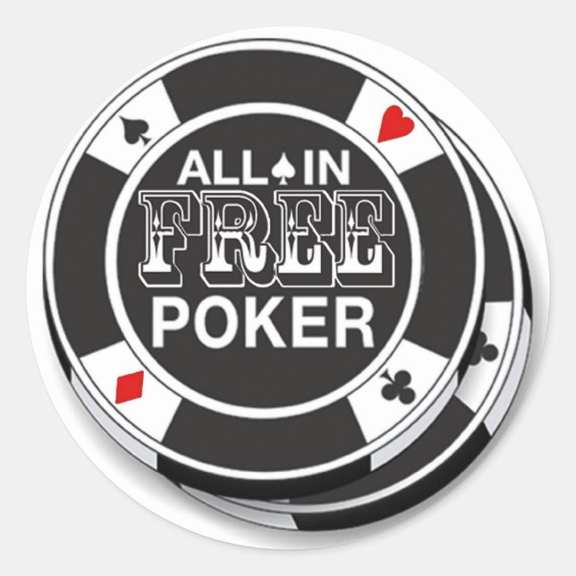 Sticker Rond Colles Free Poker (Devant)