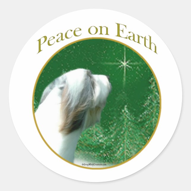 Sticker Rond Collie Paix (Devant)