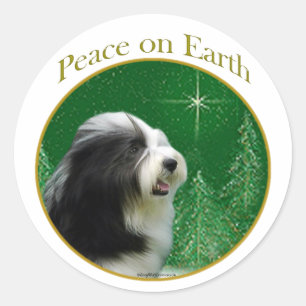 Sticker Rond Collie Paix