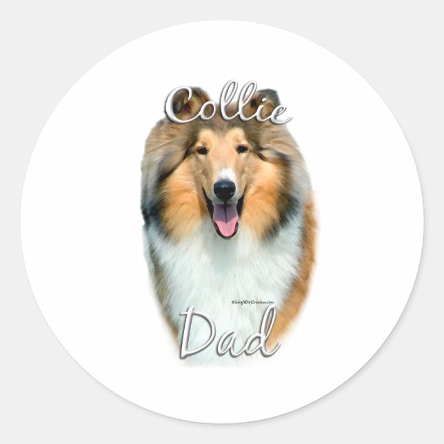 Sticker Rond Collie (rude) Papa 2 (Devant)