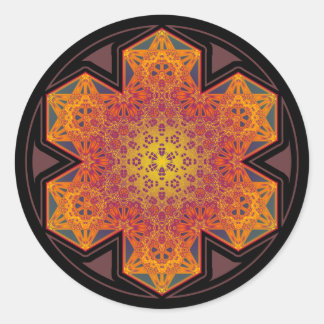 Sticker Rond collier de mandala étoile métatron cube