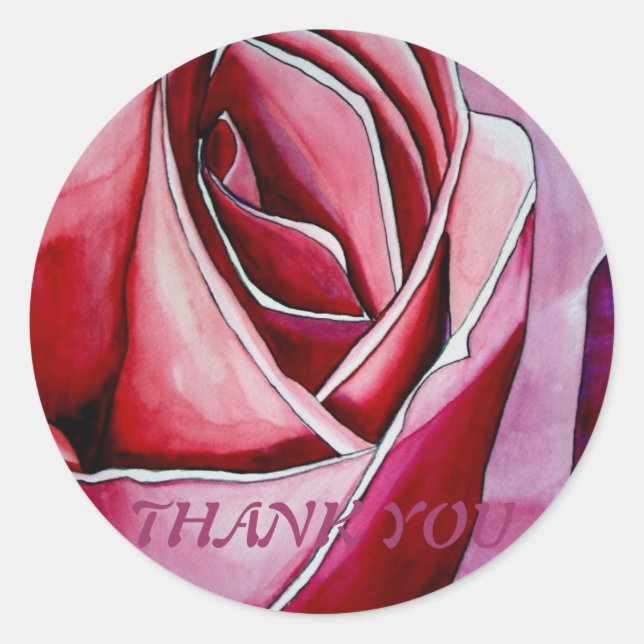 Sticker Rond Collier de Merci de macro rose Rose (Devant)