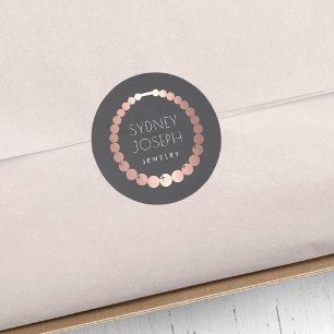 Sticker Rond Collier d'or rose   Logo de conception de bijoux