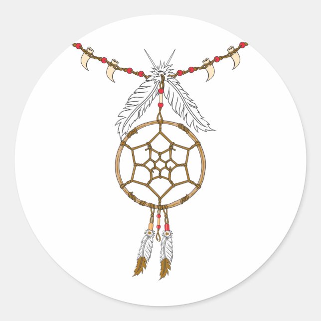 Sticker Rond Collier Dream Catcher (Devant)