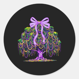 Sticker Rond Collier Mardi Gras Arbre Coquette Fille Femmes Enf