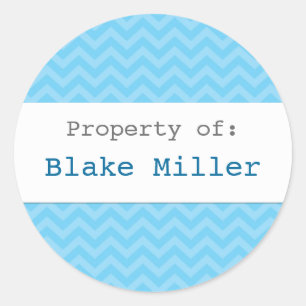 Sticker Rond Collier personnalisé au chevron bleu