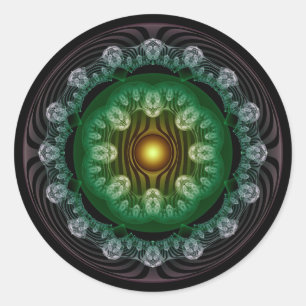 Sticker Rond Collier rond à ornement élégant et fractal