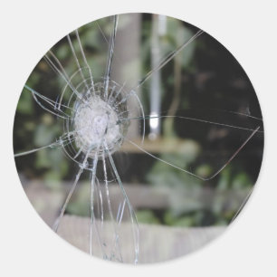 Sticker Rond Collier rond classique de la vitrine cassé