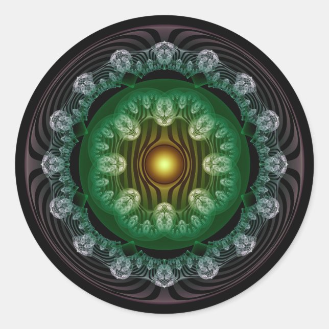 Sticker Rond Collier rond classique élégant fractal (Devant)