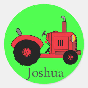 Sticker Rond Collier rouge tracteur