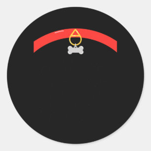 Sticker Rond Collier Tag Os en forme d'empreinte de patte Hallo