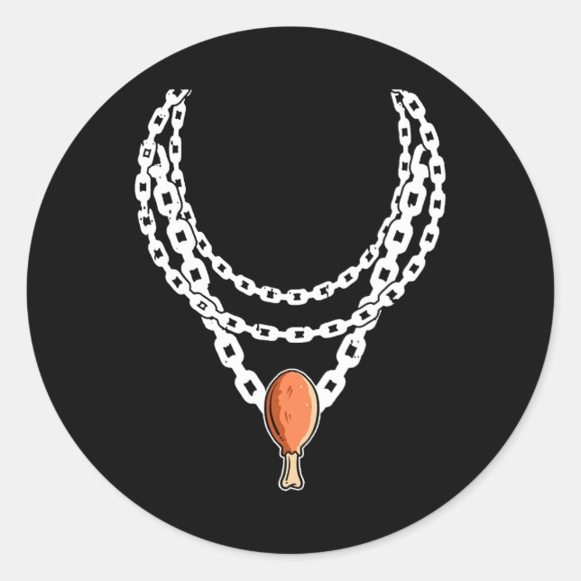 Sticker Rond Collier Turquie Pendentif de jambe Jour d'Action d (Devant)