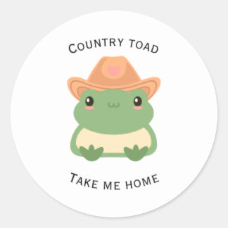 Sticker Rond Collier vinyle Country Toad