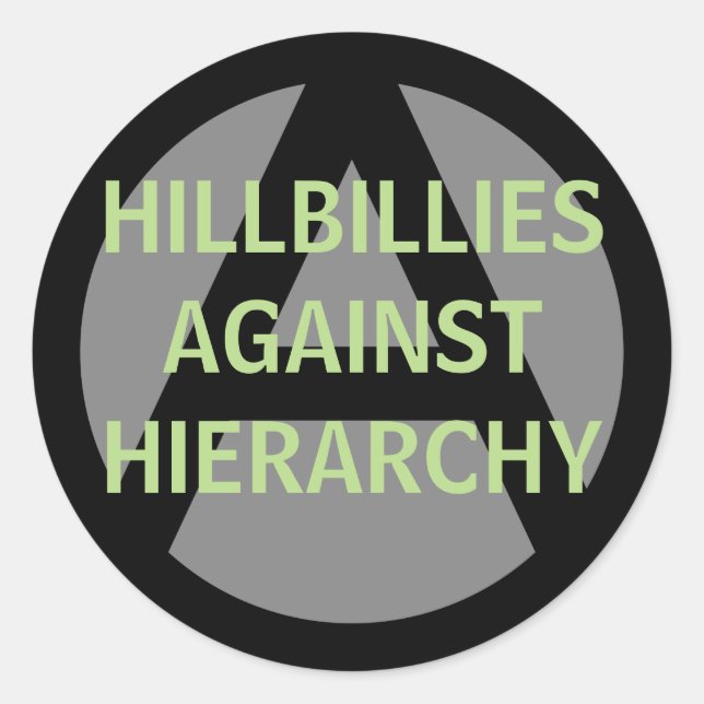 Sticker Rond collines contre hiérarchie (Devant)