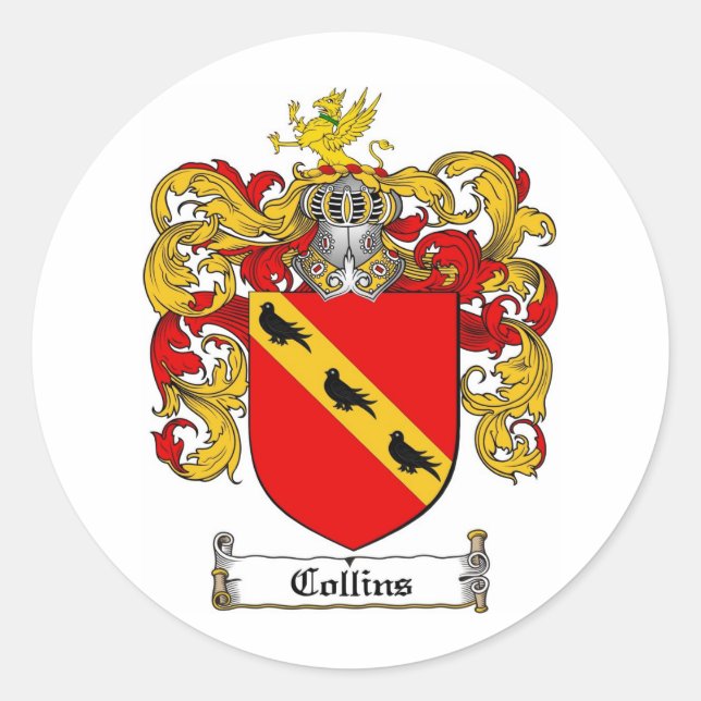 STICKER ROND COLLINS FAMILLE CREST - COLLINS COAT OF ARMS (Devant)