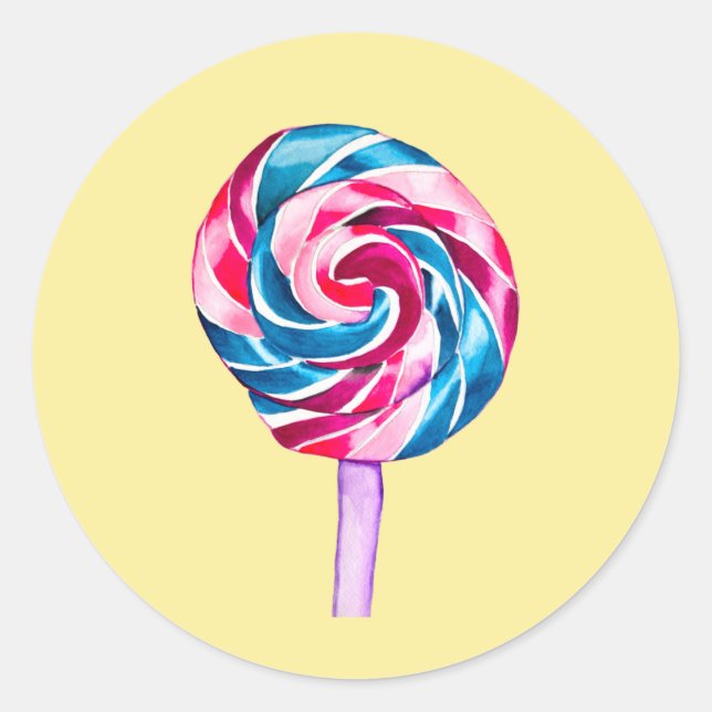 Sticker Rond Collipop eau couleur bonbon art (Devant)