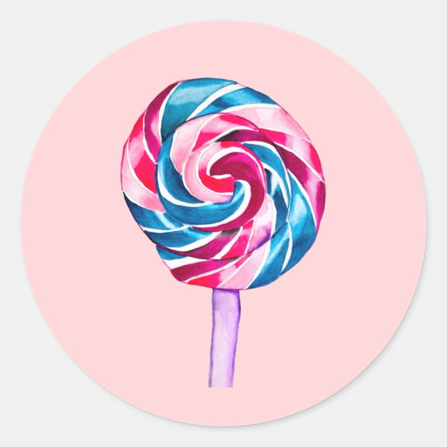 Sticker Rond Collipop eau couleur bonbon art (Devant)