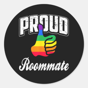 Sticker Rond Colocataire Gay Pride