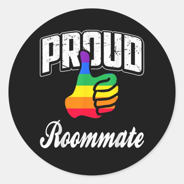 Sticker Rond  Colocataire Gay Pride (Devant)