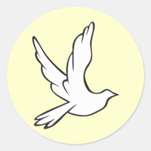Sticker Rond Colombe blanche