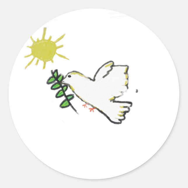 Sticker Rond Colombe blanche (Devant)