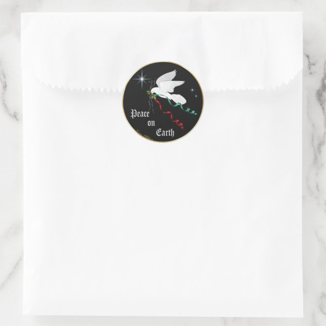 Sticker Rond Colombe blanche (Sac)