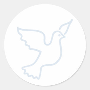 Sticker Rond Colombe bleu-clair de paix