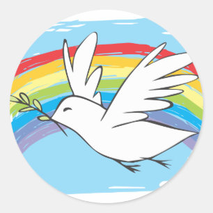 Sticker Rond Colombe de paix