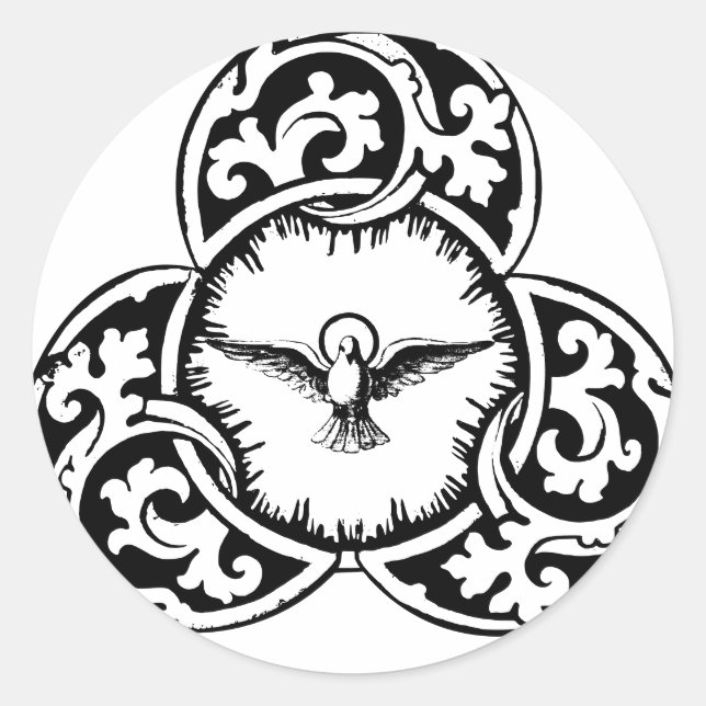 Sticker Rond Colombe du Saint-Esprit symbole chrétien (Devant)