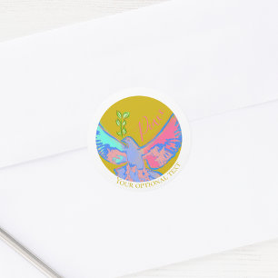 Sticker Rond colombe pacifique, pas de jaune guerre