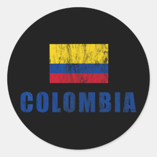 Sticker Rond Colombie Conception Vêtement Colombien Tenue Petit