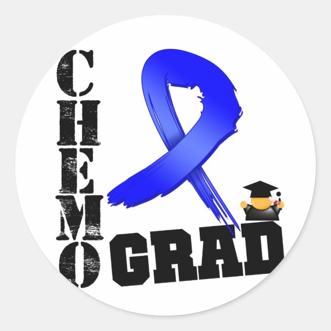 Sticker Rond Colon Cancer Chemo Grad (Devant)