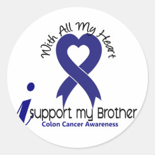 Sticker Rond Colon Cancer Je soutiens Mon Frère