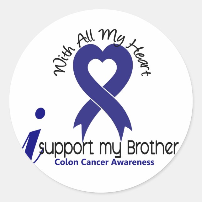 Sticker Rond Colon Cancer Je soutiens Mon Frère (Devant)