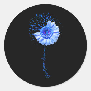 Sticker Rond Colon Cancer Sensibilisation Flower Survivor Fight