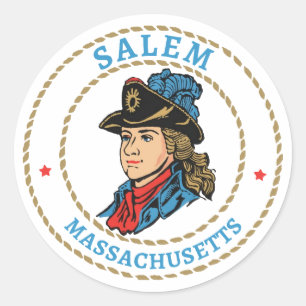 Sticker Rond Colonial du Massachusetts de Salem