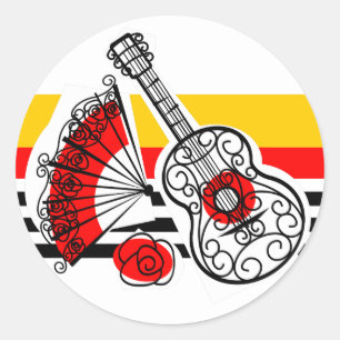 Sticker Rond Colonne classique des Souvenirs espagnols