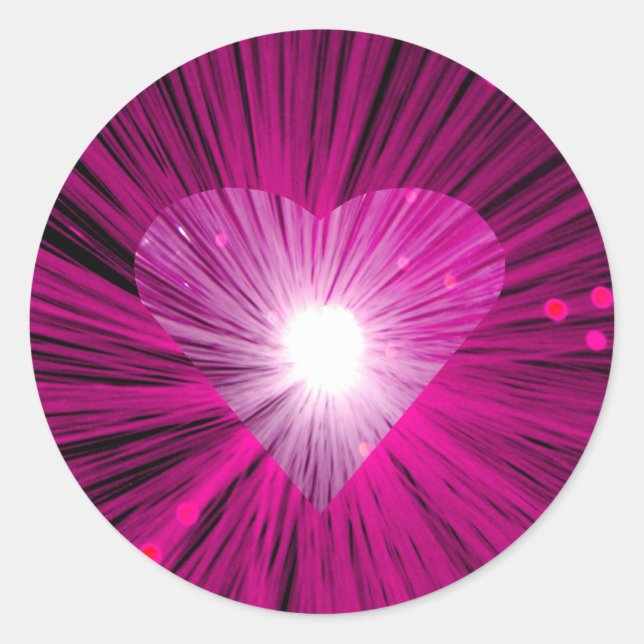 Sticker Rond Colonne Coeur rose ronde (Devant)