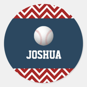 Sticker Rond Colonne d'anniversaire de garçon de baseball spor