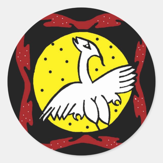 Sticker Rond Colonne de grue et de lune (Devant)