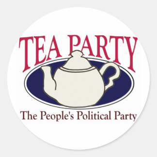 Sticker Rond Colonne de la journée fiscale de Tea Party