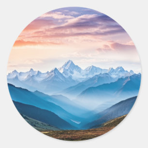 Sticker Rond Colonne de montagne