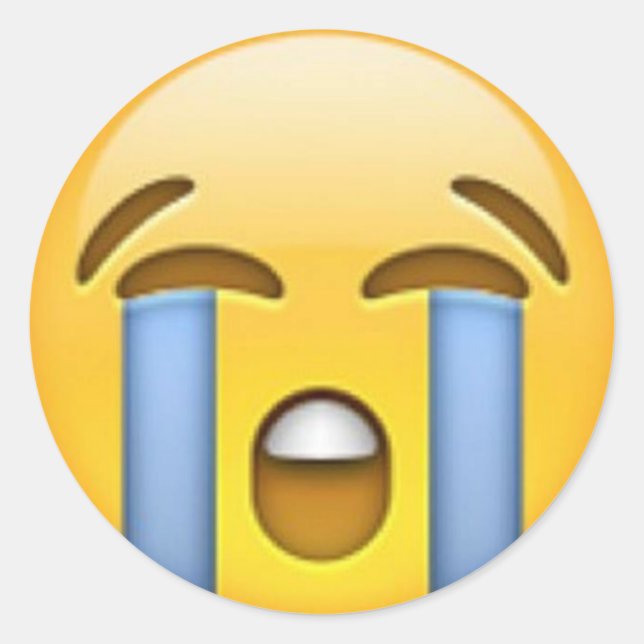 Sticker Rond Colonne Emoji en Pleure (Devant)