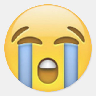 Sticker Rond Colonne Emoji en Pleure
