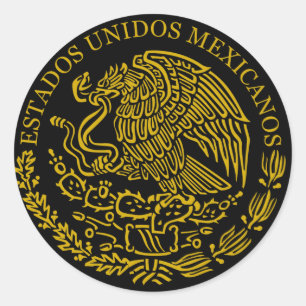Sticker Rond Colonne mexicaine sur les armoiries