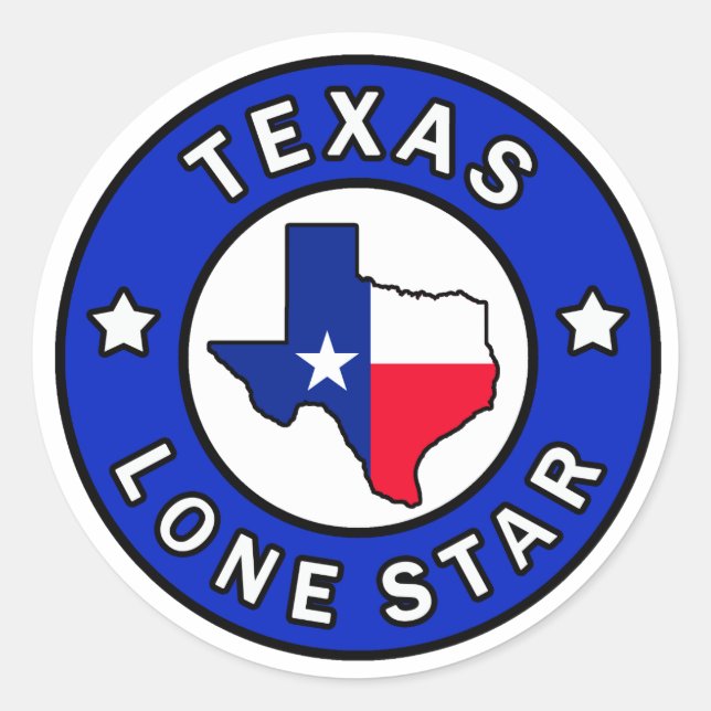 Sticker Rond Colonne Texas Lone Star (Devant)