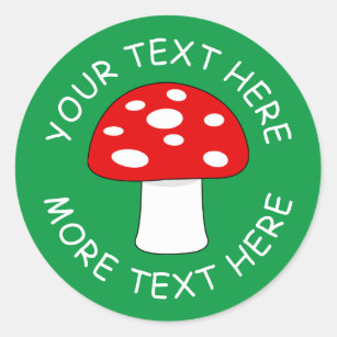 Sticker champignon rouge et blanc - Sticker A moi Etiquette & Autocollant